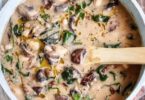 Mushrooms with Sun-Dried Tomatoes, Spinach and White Beans