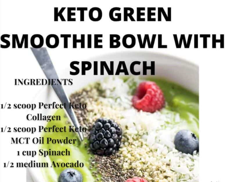 Keto Green Smoothie Bowl With Spinach