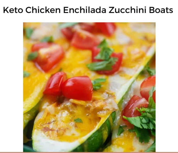 Keto Chicken Enchilada Zucchini Boats