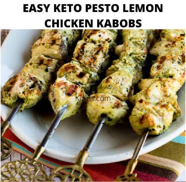 Easy Keto Pesto Lemon Chicken Kabobs