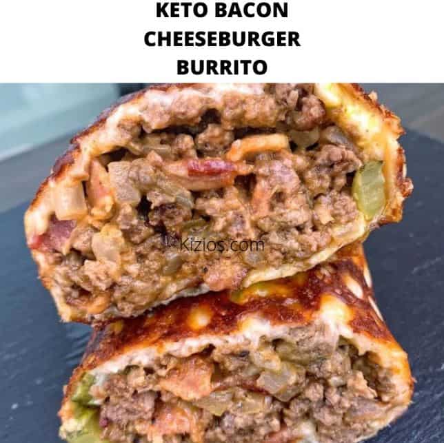 Keto Bacon Cheeseburger Burrito