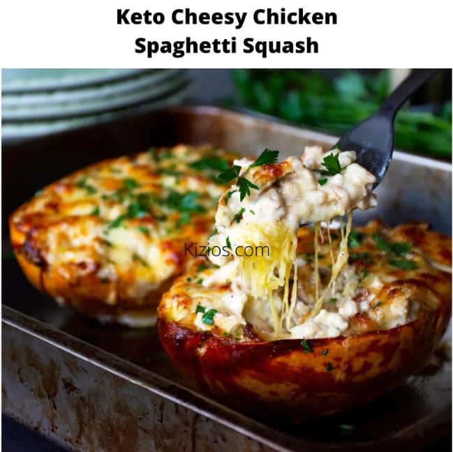 Keto Cheesy Chicken Spaghetti Squash