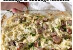 Keto Fettuccine Alfredo with Sausage & Cabbage Noodles