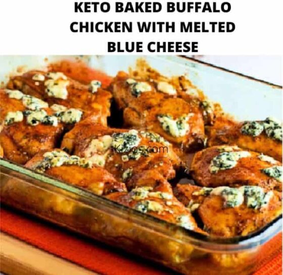 KETO BAKED BUFFALO CHICKEN WITH MELTED BLUE CHEESE Keto Recipes