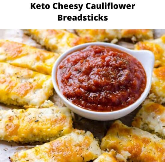 Keto Cheesy Cauliflower Breadsticks
