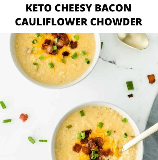 Keto Cheesy Bacon Cauliflower Chowder