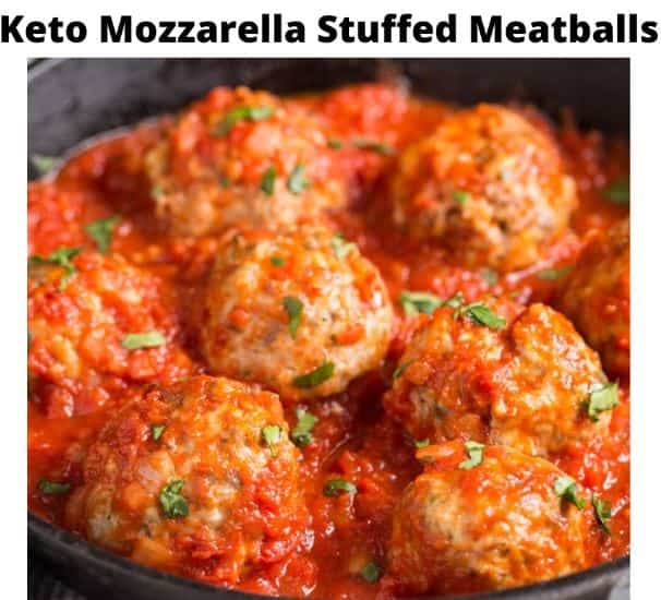 Keto Mozzarella Stuffed Meatballs