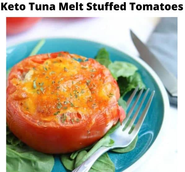 Keto Tuna Melt Stuffed Tomatoes
