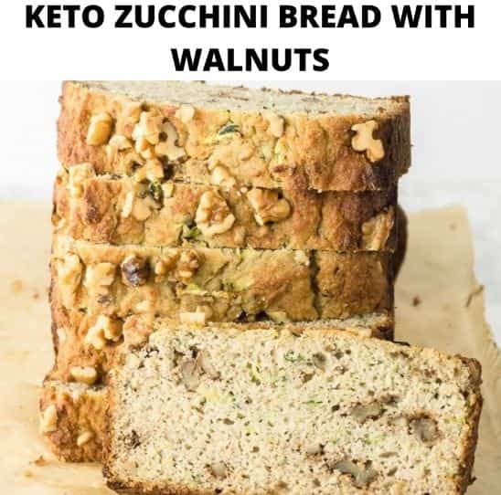 Keto ZucchinniBread With Walnuts