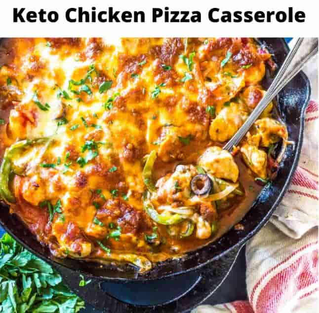 Keto Chicken Pizza Casserole
