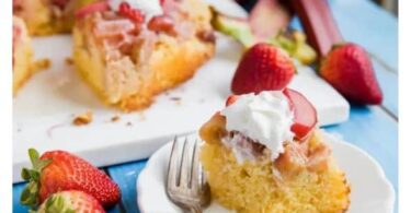 Keto Strawberry Rhubarb Upside Down Cake
