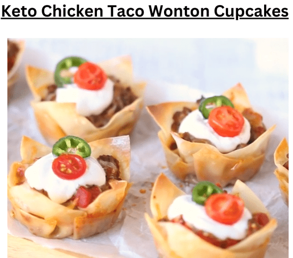 Keto Chicken Taco Wonton Cupcakes