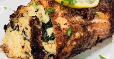 Keto Creamed Spinach Stuffed Salmon