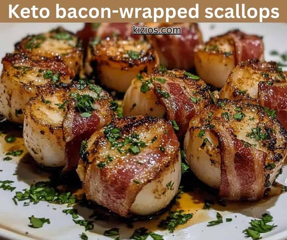 Keto bacon-wrapped scallops