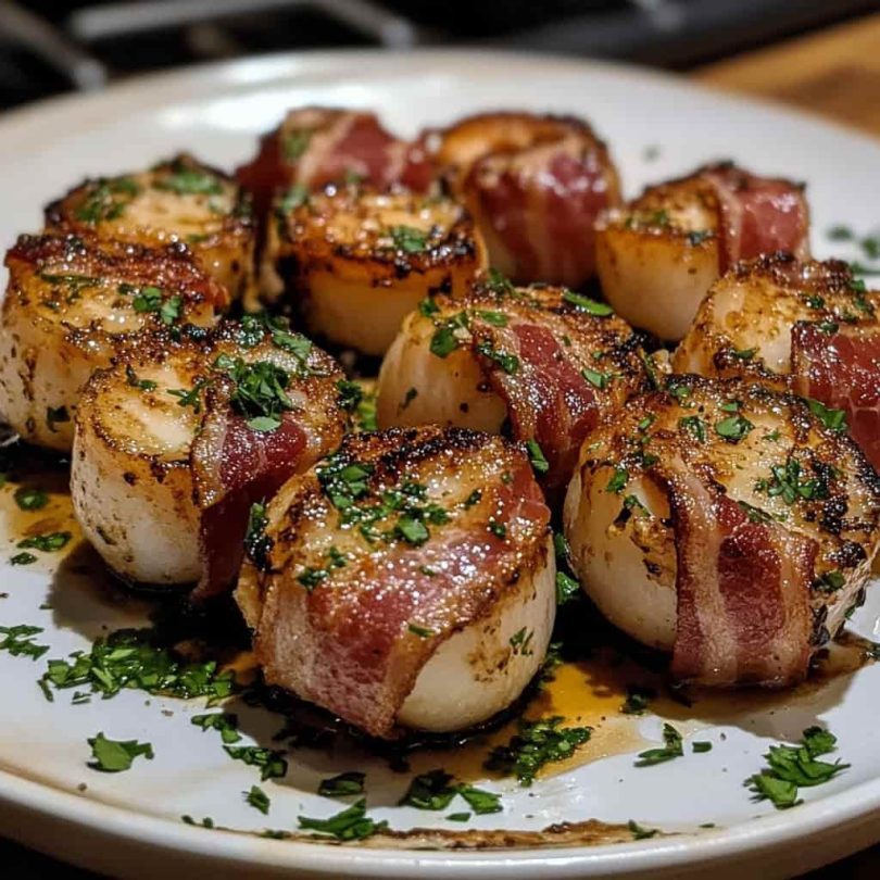 Keto bacon-wrapped scallops